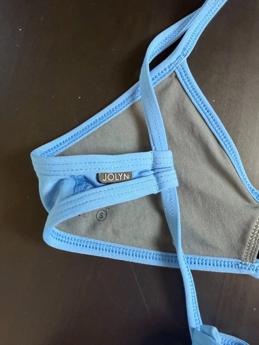 JOLYN Vent Bikini Top Swimsuit Swim Light Blue Lilac Size Small